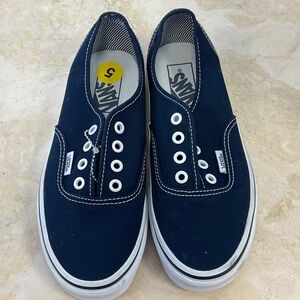 Vans Dark Blue Canvas Slip-Ons Men’s 5 Women’s 6.5